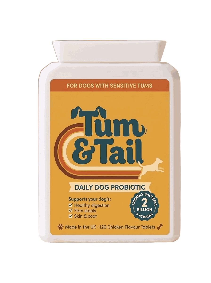 Tum & Tail Daily Dog Probiotic - the slim 120-tablet chicken-flavour pack
